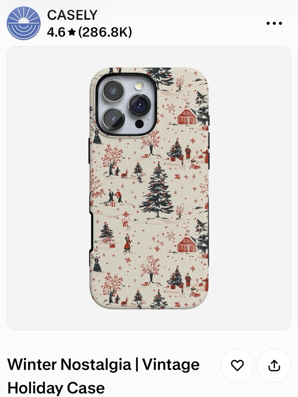 Casely Winter Nostalgia Vintage Holiday iPhone 16 Pro Case
